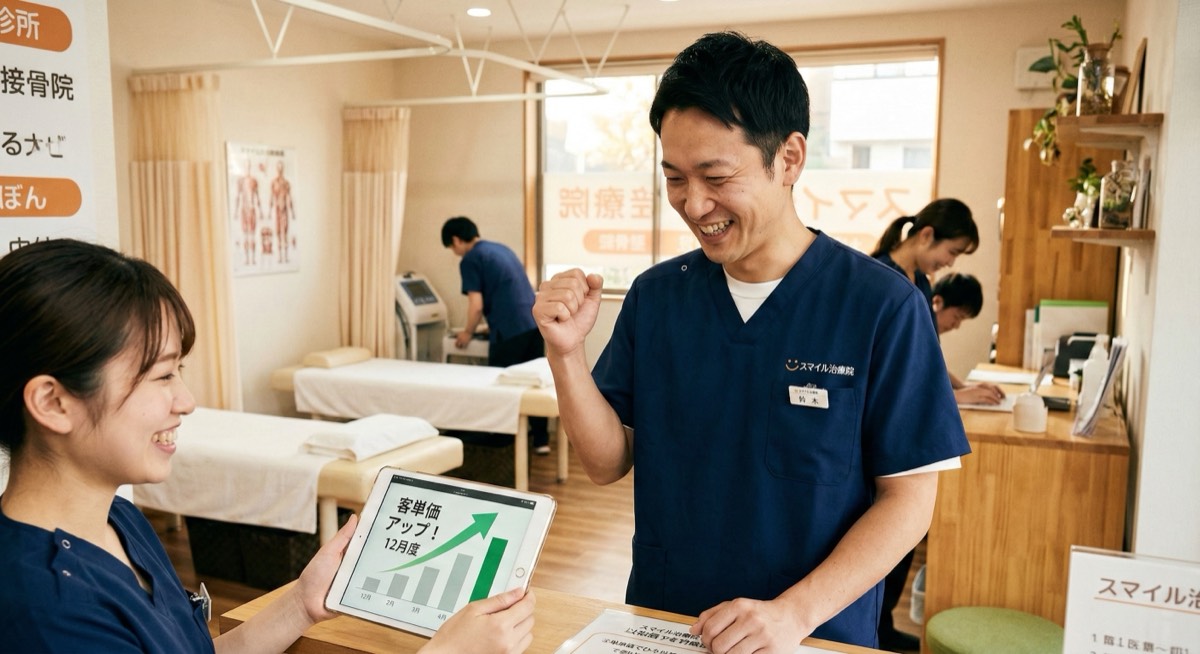 客単価アップに喜ぶスタッフ